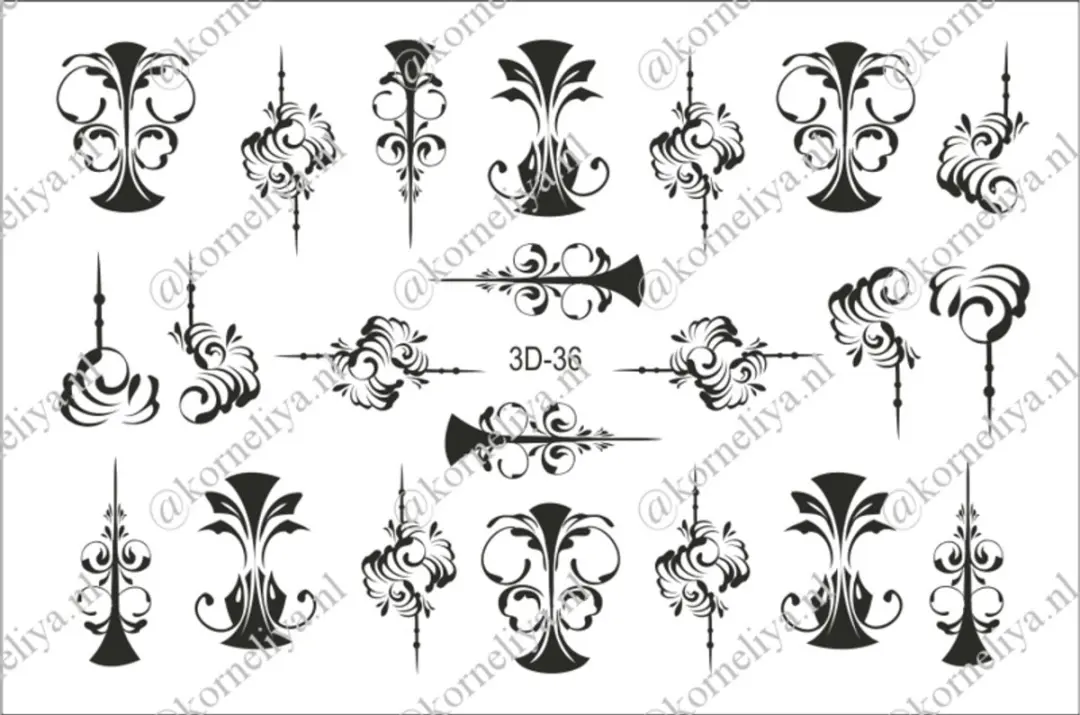 Korneliya 3D Waterdecal 036 Black