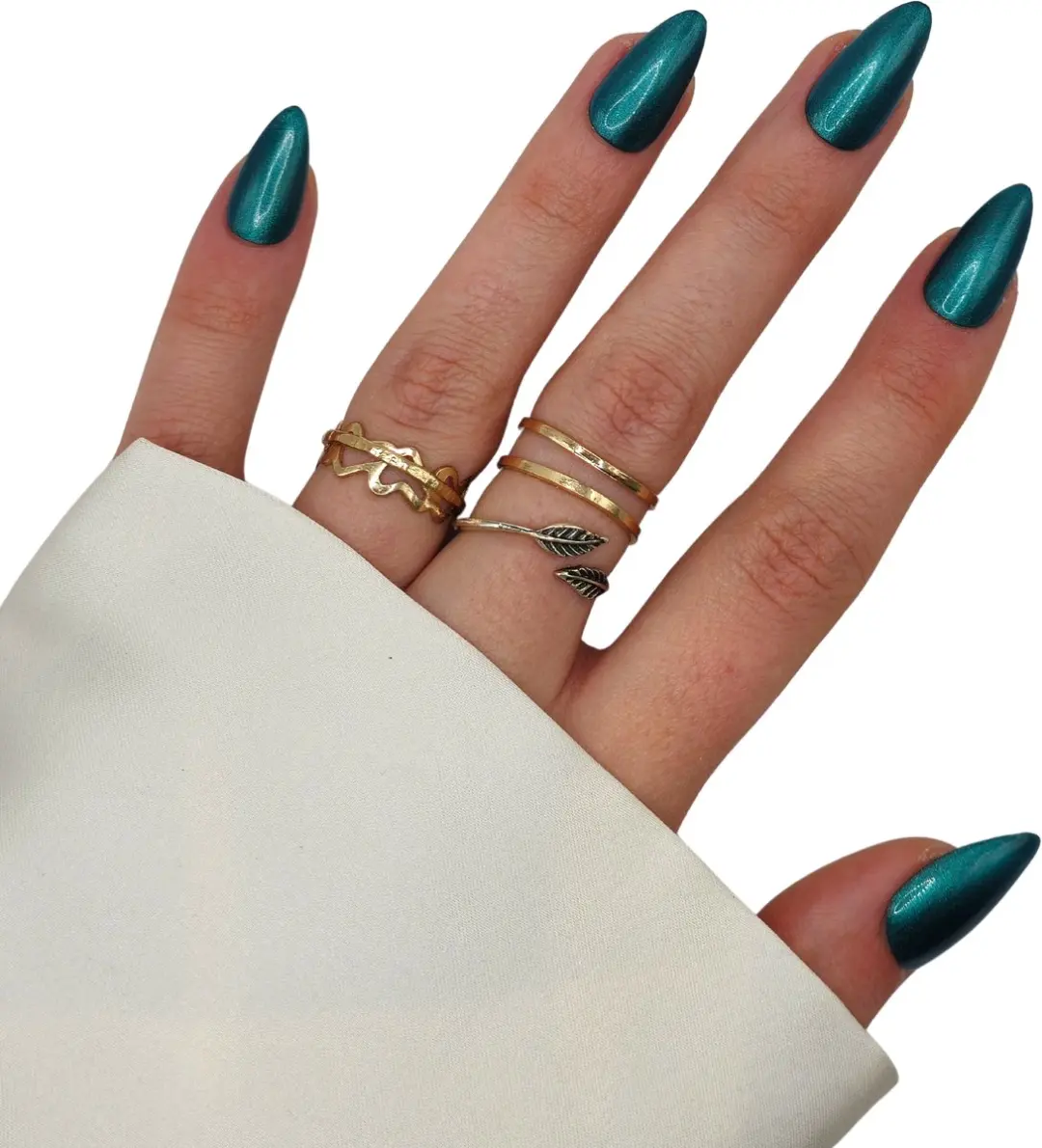 SD Press on Nails B-239 Plaknagels 20 Stuks - Blauwgroen Shimmer