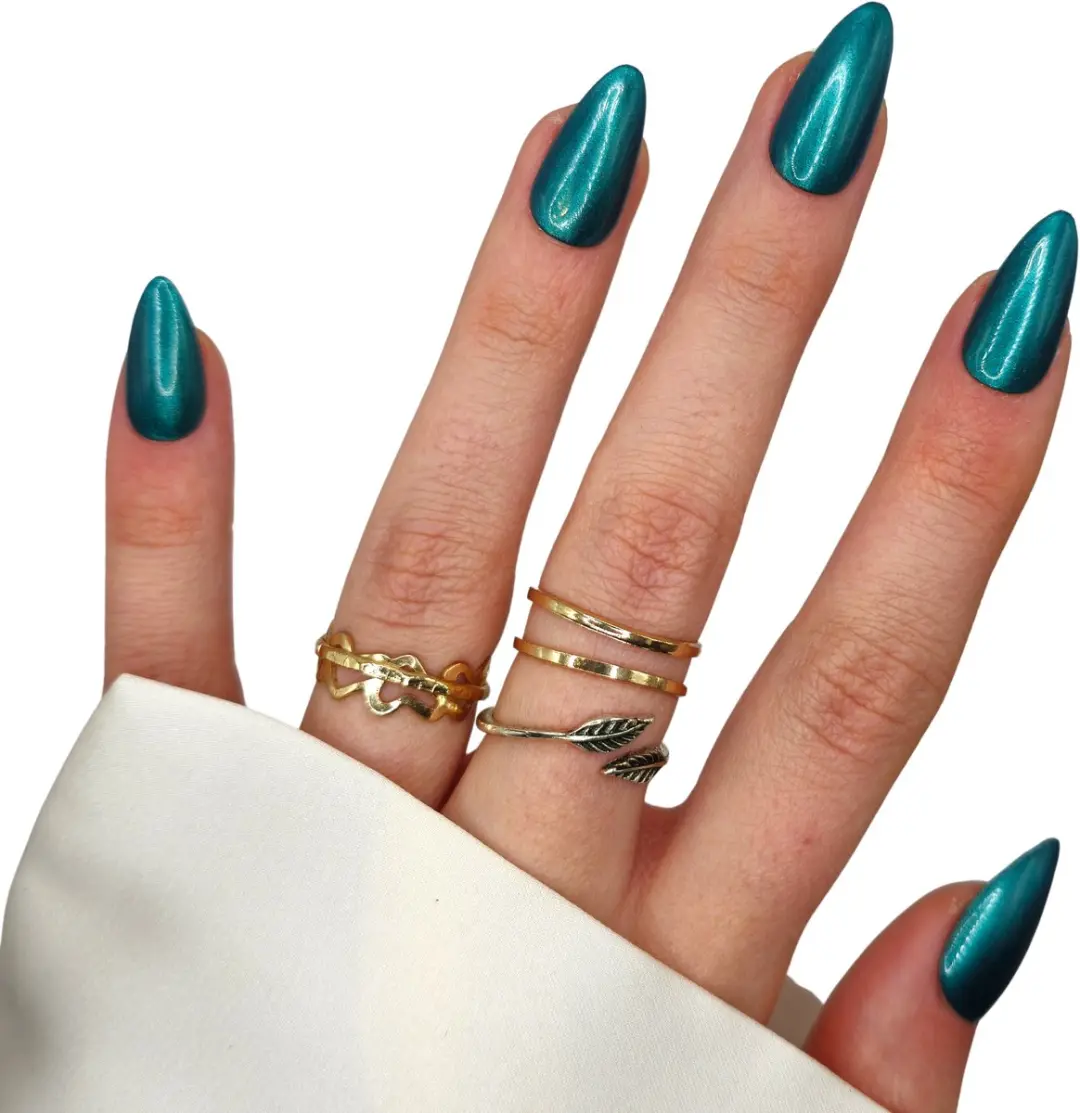SD Press on Nails B-239 Plaknagels 20 Stuks - Blauwgroen Shimmer