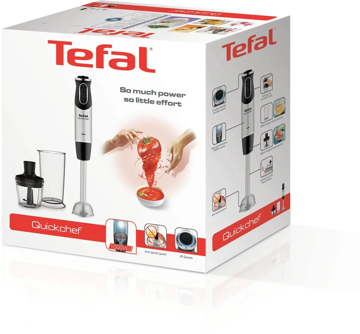 Tefal Quickchef HB6598 Staafmixer 1000W - Zilver/Zwart