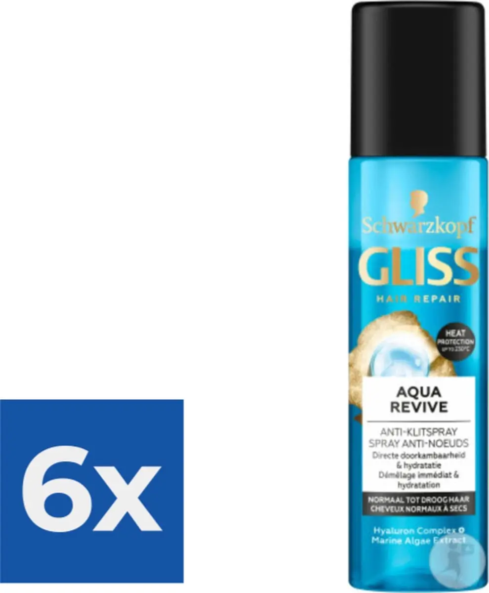 Gliss Kur Anti-Klit Spray Aqua Revive - 6x200ml