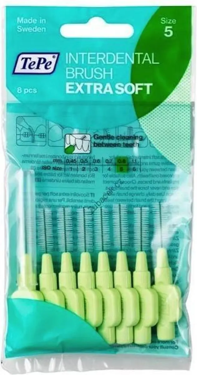 TePe Extra Zacht Lichtgroen Rager 0.8mm - 8 Stuks