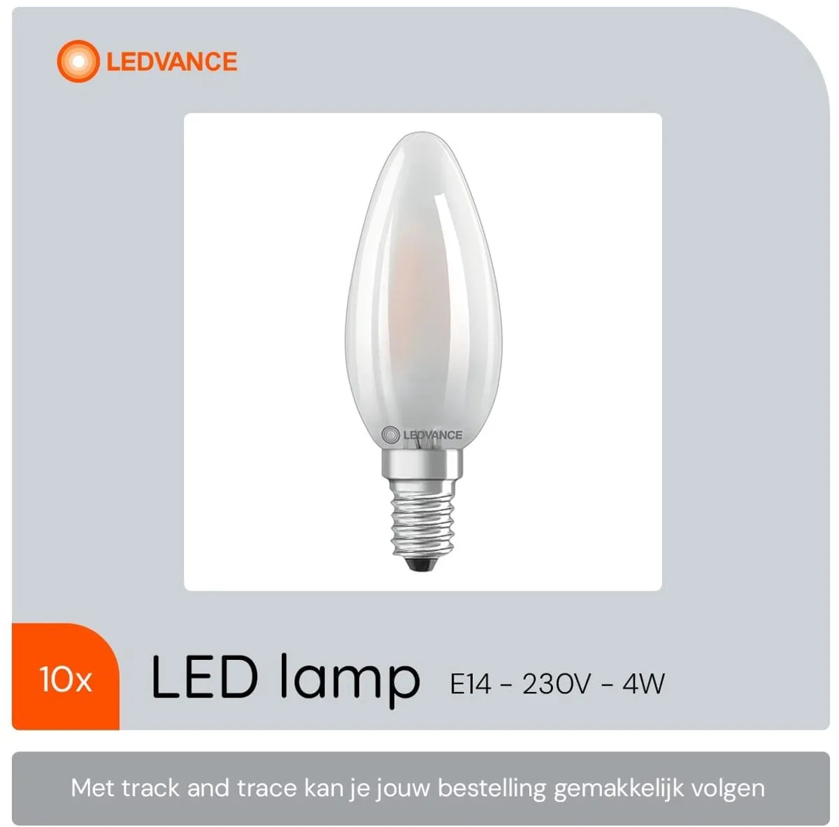 LEDVANCE LED Filament Kaarslamp E14 4W 470lm - Mat - 10 Stuks - afbeelding 6 van 6