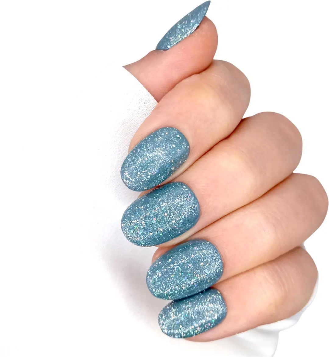 SD Press on Nails B-163 Blauw Glitter Nagelset
