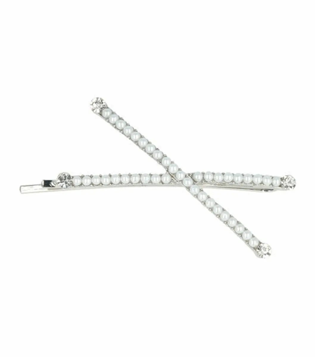 Haarsoires Schuifspeldje 6cm - Pareltjes Strass - Zilver