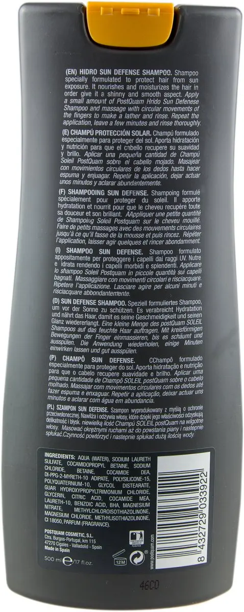 Postquam Hydro Sun Defense Shampoo 500ml