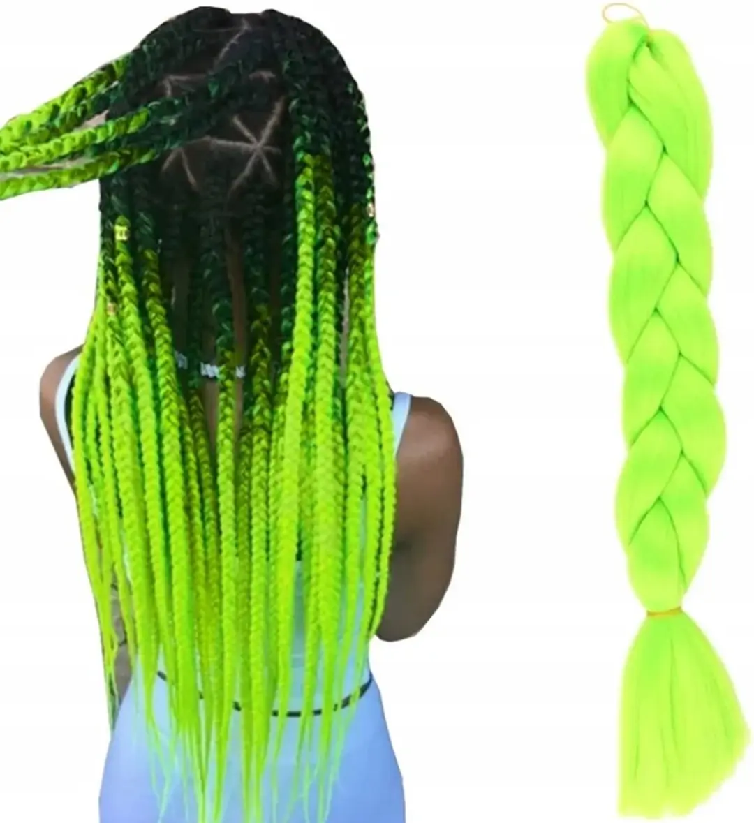 Haarsoires Imitatiehaar Jumbo Braids 60cm - Geel