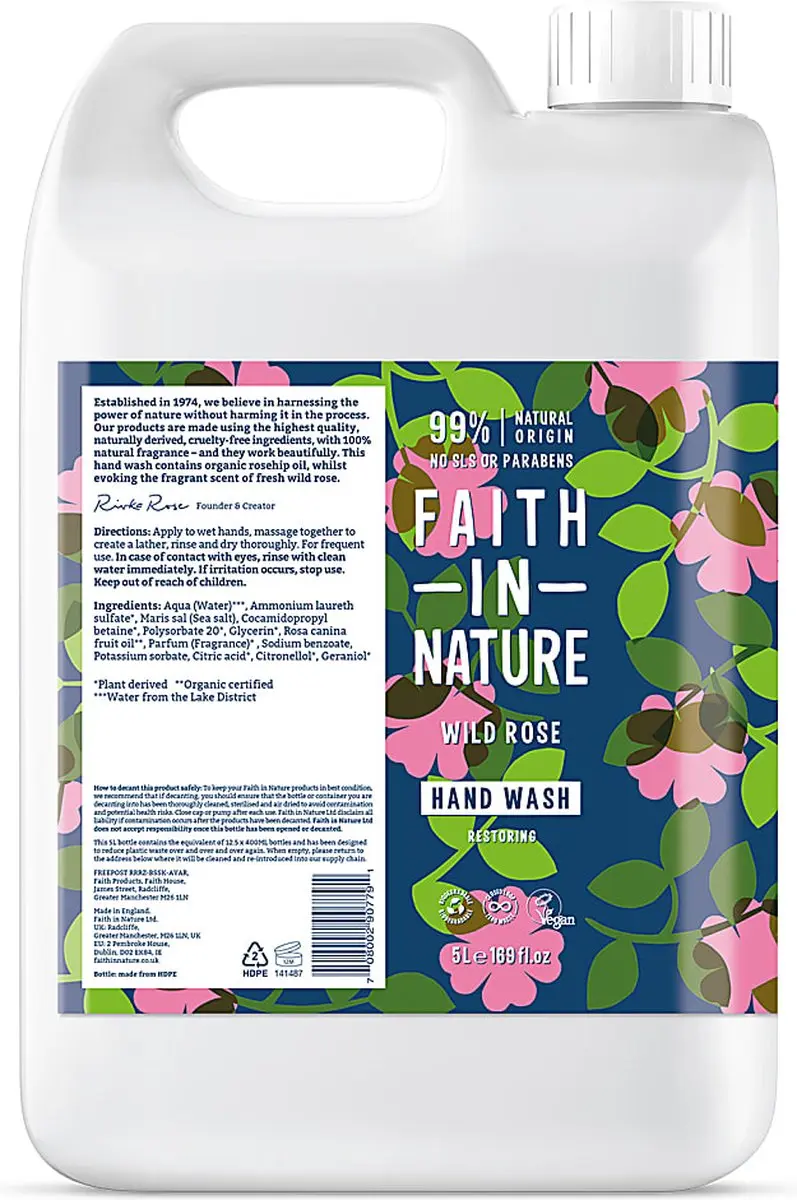 Faith In Nature Wilde Rozen Handzeep 5L