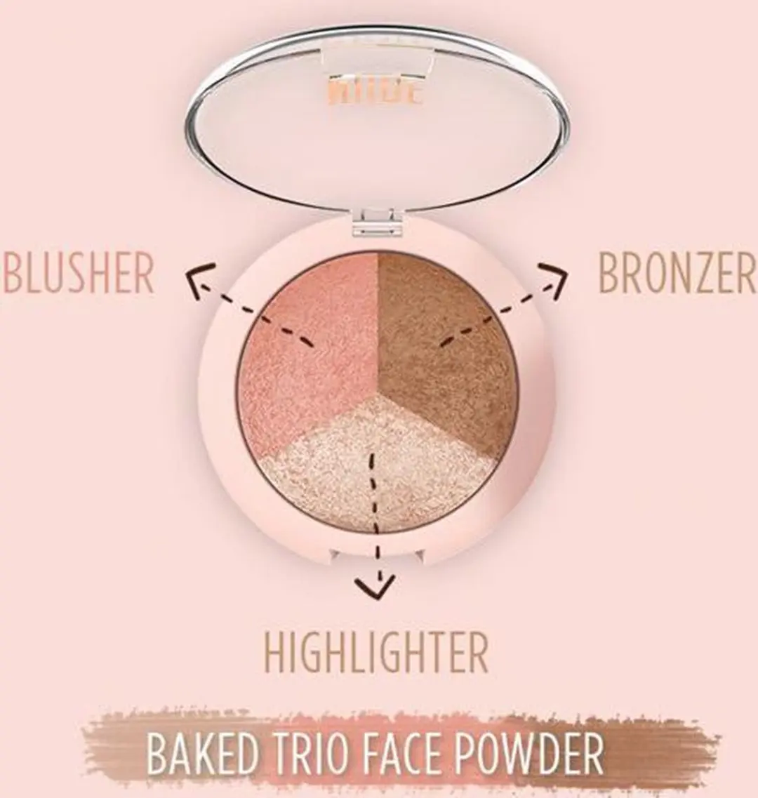 Golden Rose Nude Look Baked Trio Face Powder - 3 Stuks