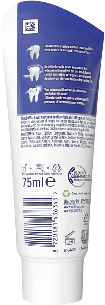 Prodent White System Tandpasta - 12x75ml