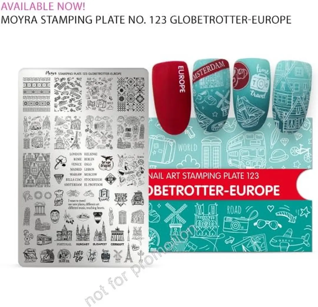 Moyra Stamping Plate 123 Globetrotter Europe - 55g