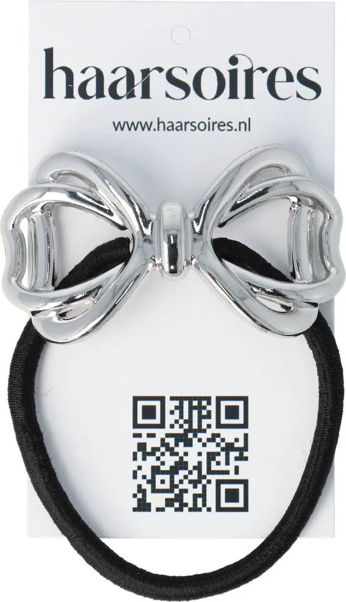 Haarsoires Haarelastiek Cuff 5cm - Zwart Zilver