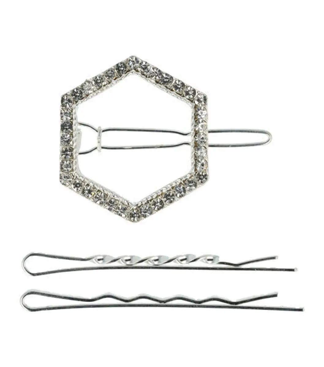 Haarsoires Haarspeld 4cm - Strass Zilver - 3 Stuks