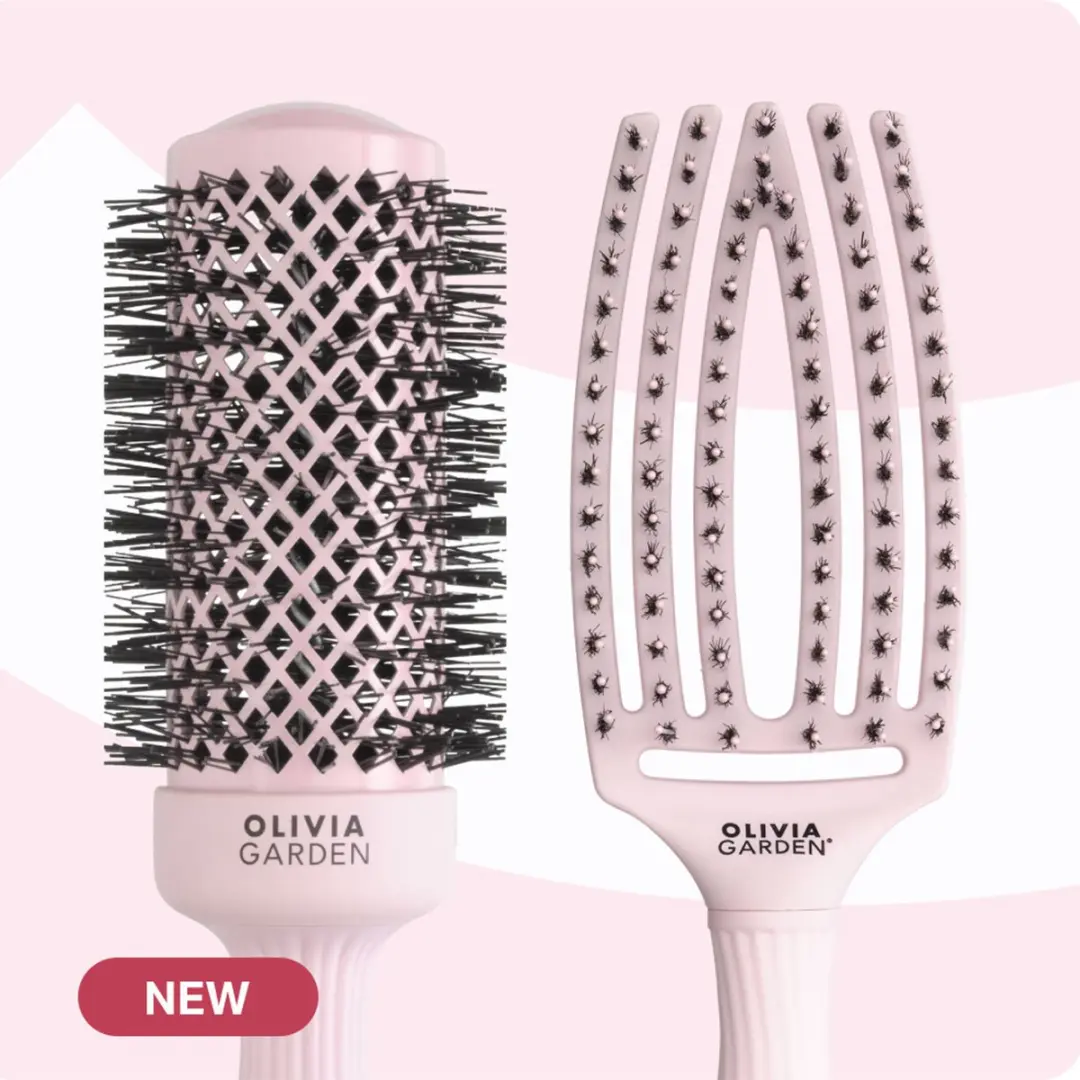 Olivia Garden Pastel Pink Brush & Fingerbrush Blowout Kit