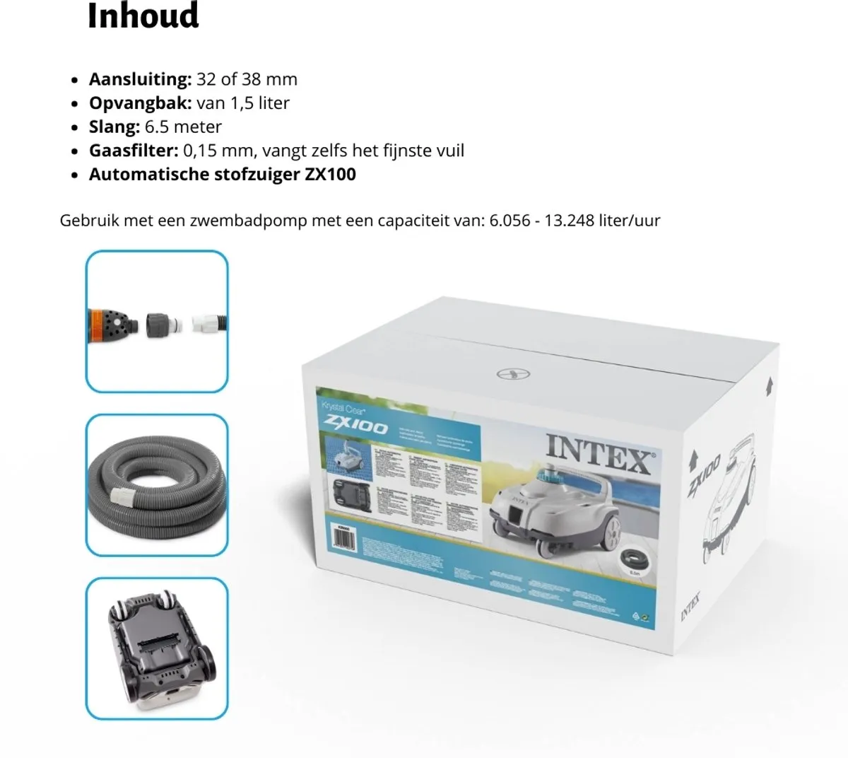 Intex Auto Zwembadreiniger ZX100 28006 - Wit