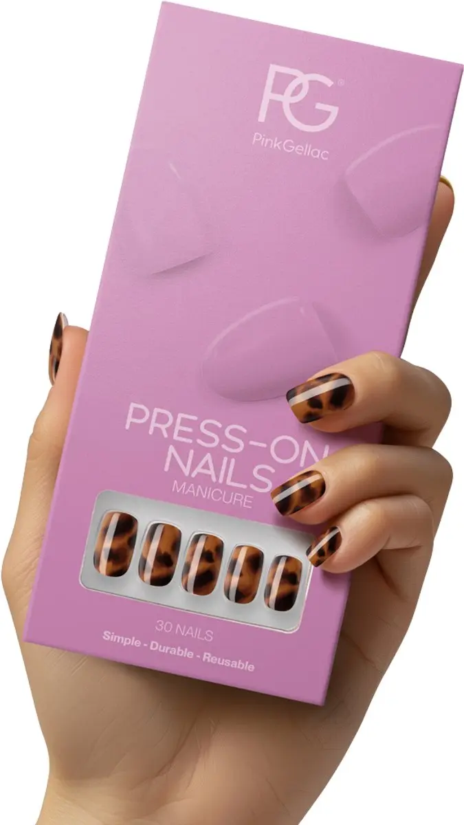 Pink Gellac Press On Nagels 2007 Tortoise Touch