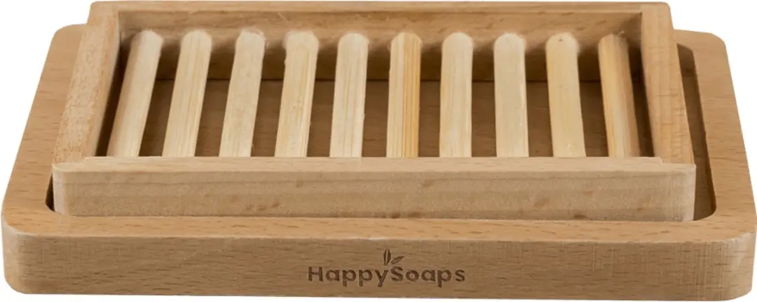 HappySoaps Houten Uitlekbakje Afwaszeep 12g