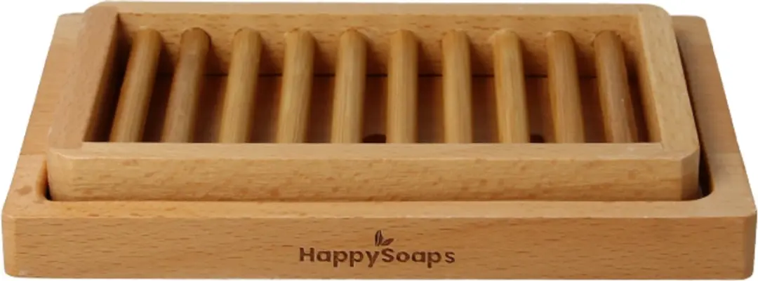 HappySoaps Houten Uitlekbakje Afwaszeep 12g