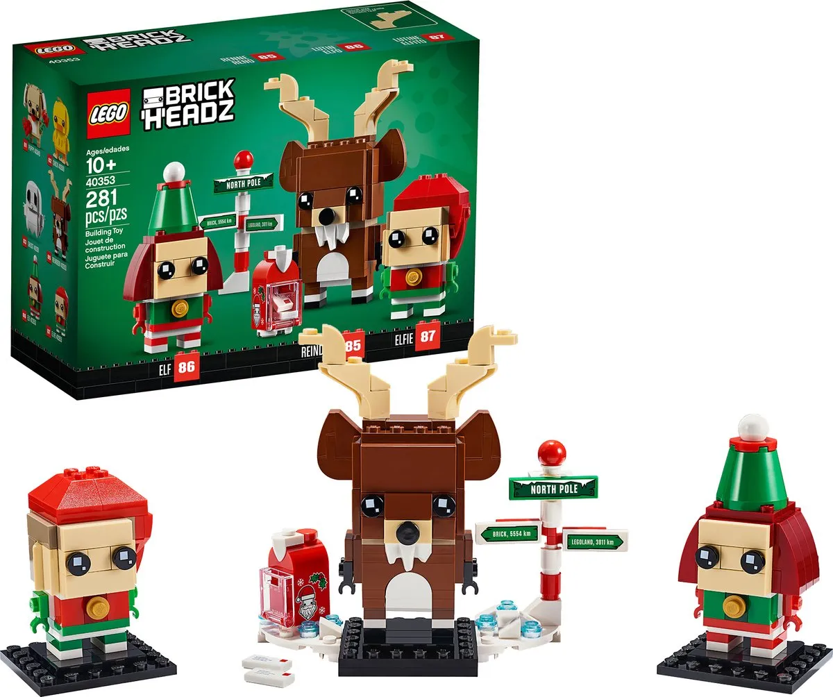 LEGO BrickHeadz 40353 Rendier met Kerst Elven - 281 Stukken - Multikleur