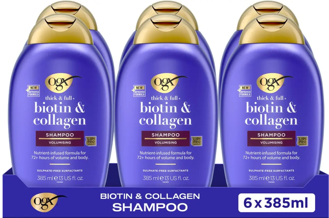 OGX Volumizing Shampoo Biotine & Collageen 6x385ml