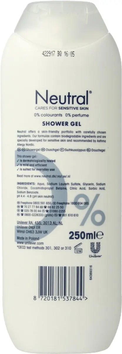 Neutral Douchegel Parfumvrij 250ml