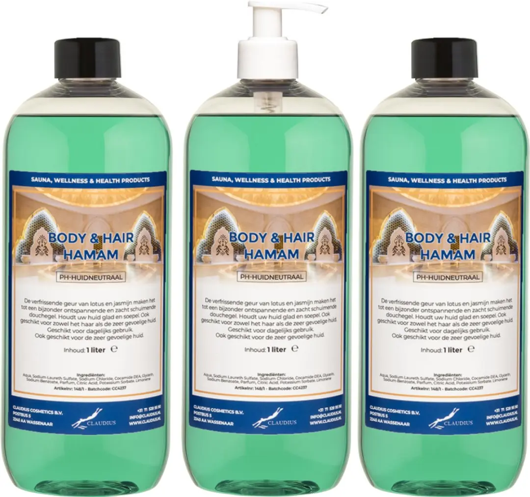 Splashbox Cosmetics Body & Hair Hamam 1L - 3 Stuks