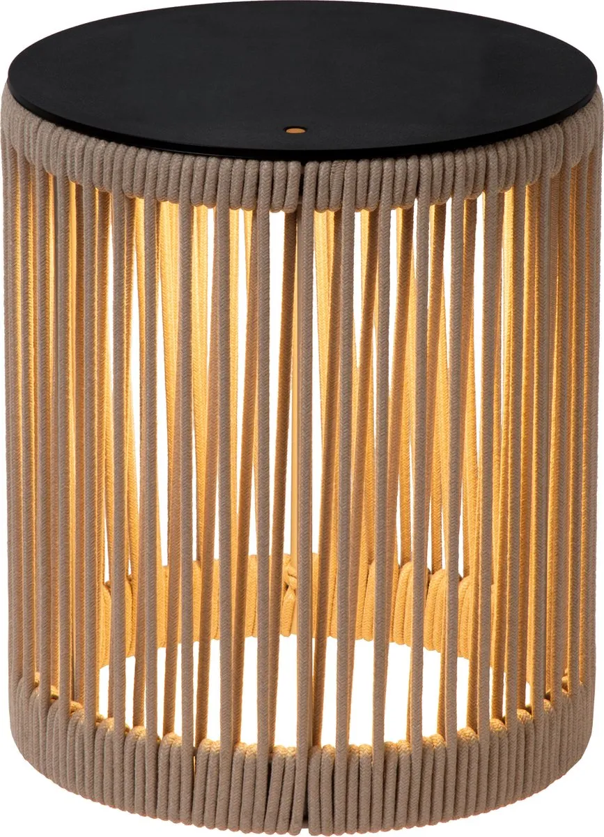 Lucide PINGI Oplaadbare Vloerlamp - Ø33,5cm LED 3000K IP44 Taupe