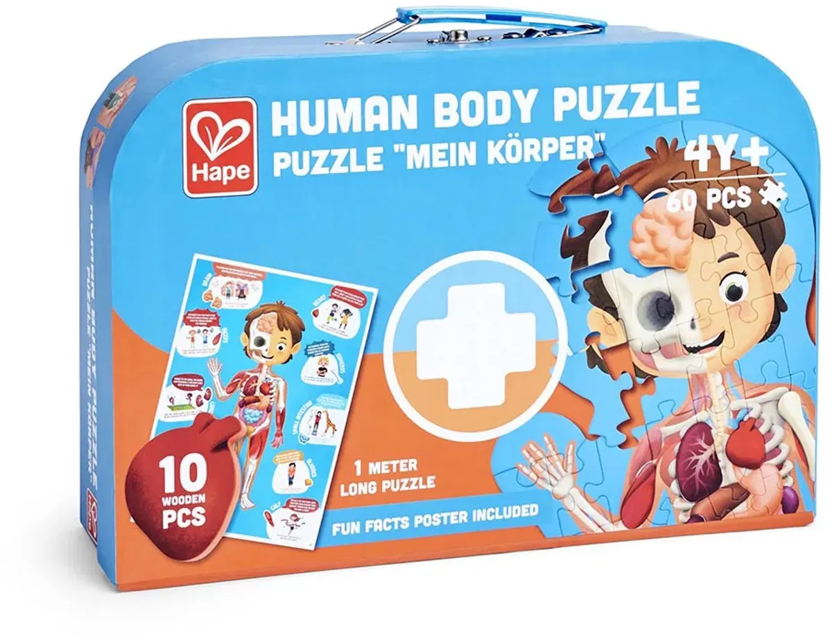 Hape Puzzel Menselijk Lichaam 61 Stuks - Veelkleurig