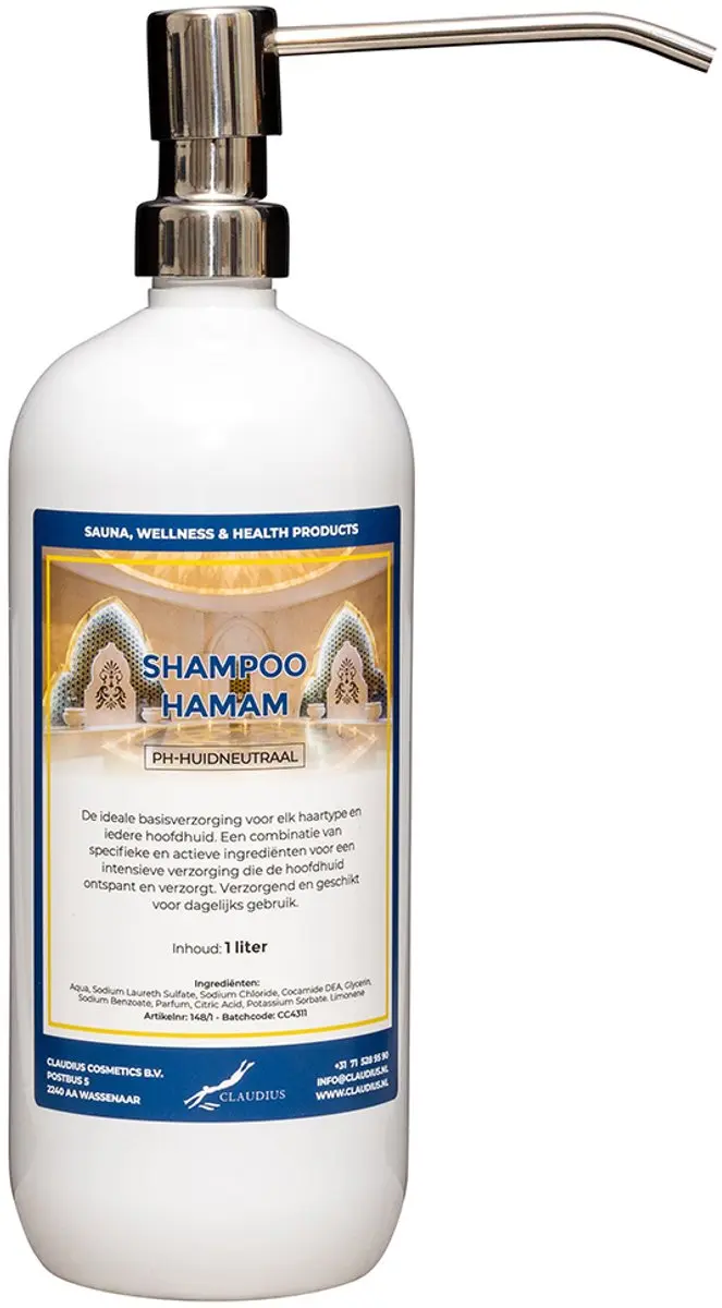 Splashbox Cosmetics Hamam Shampoo 1L - RVS Zilverkleurige Pomp