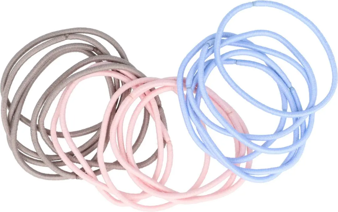 Haarsoires Basic Haarelastieken - 18 Stuks - Roze/Bruin/Blauw