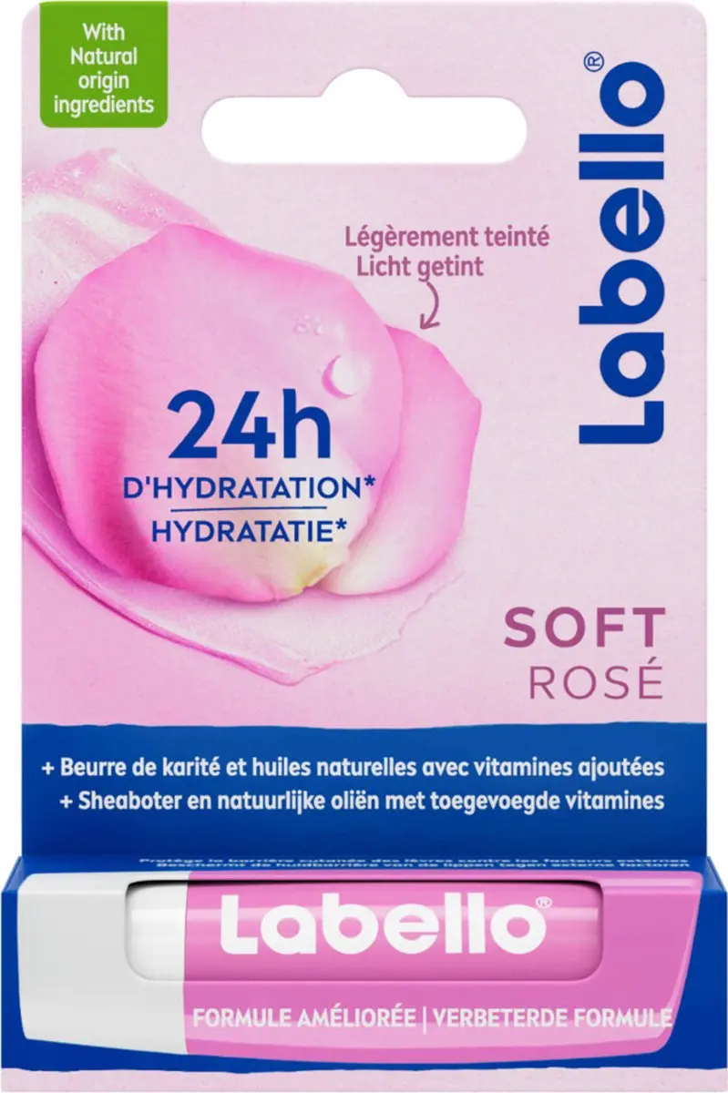 Labello Lippenbalsem Soft Rose - 3x4,8ml
