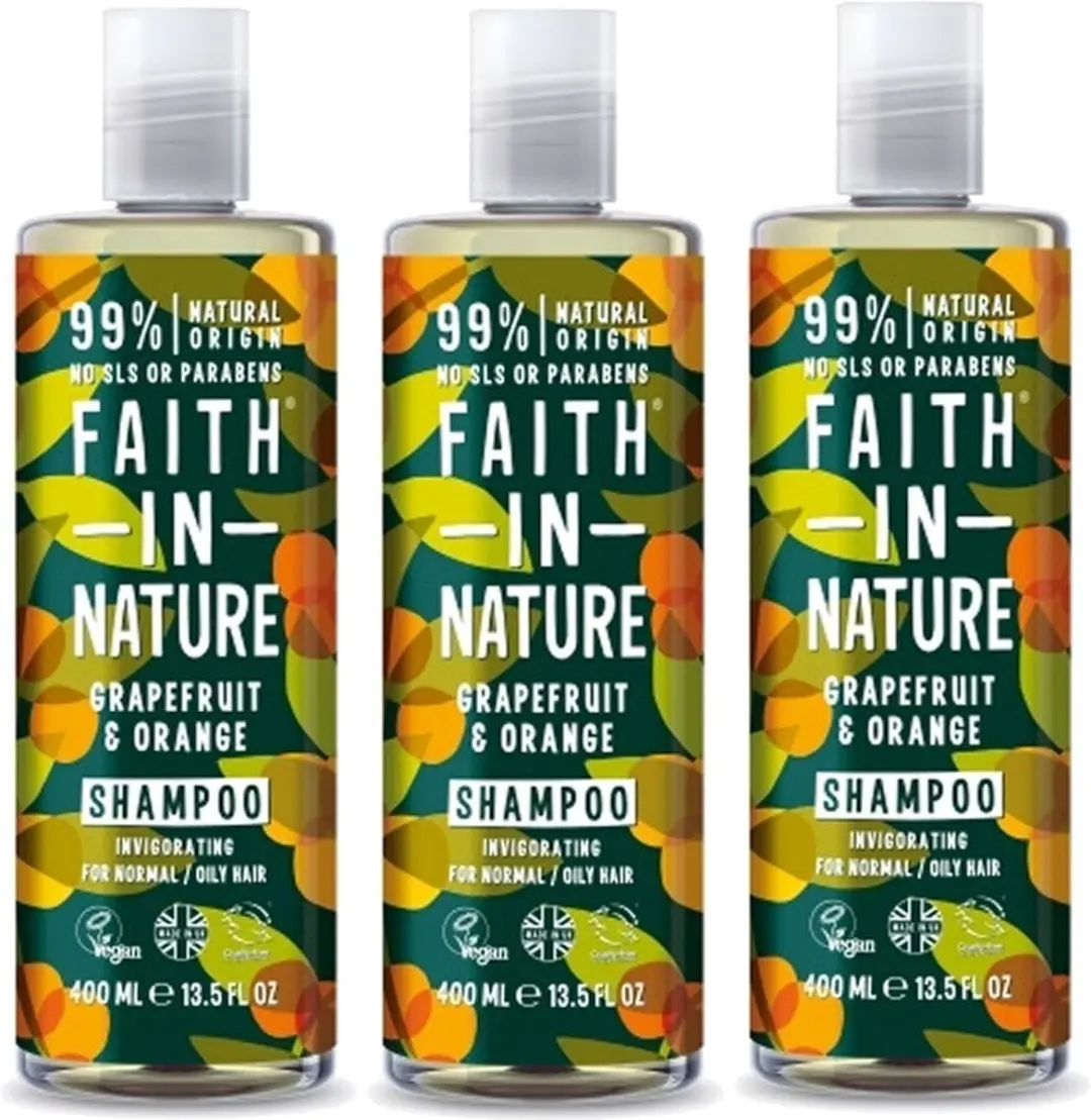 Faith In Nature Grapefruit & Orange Shampoo 3x400ml