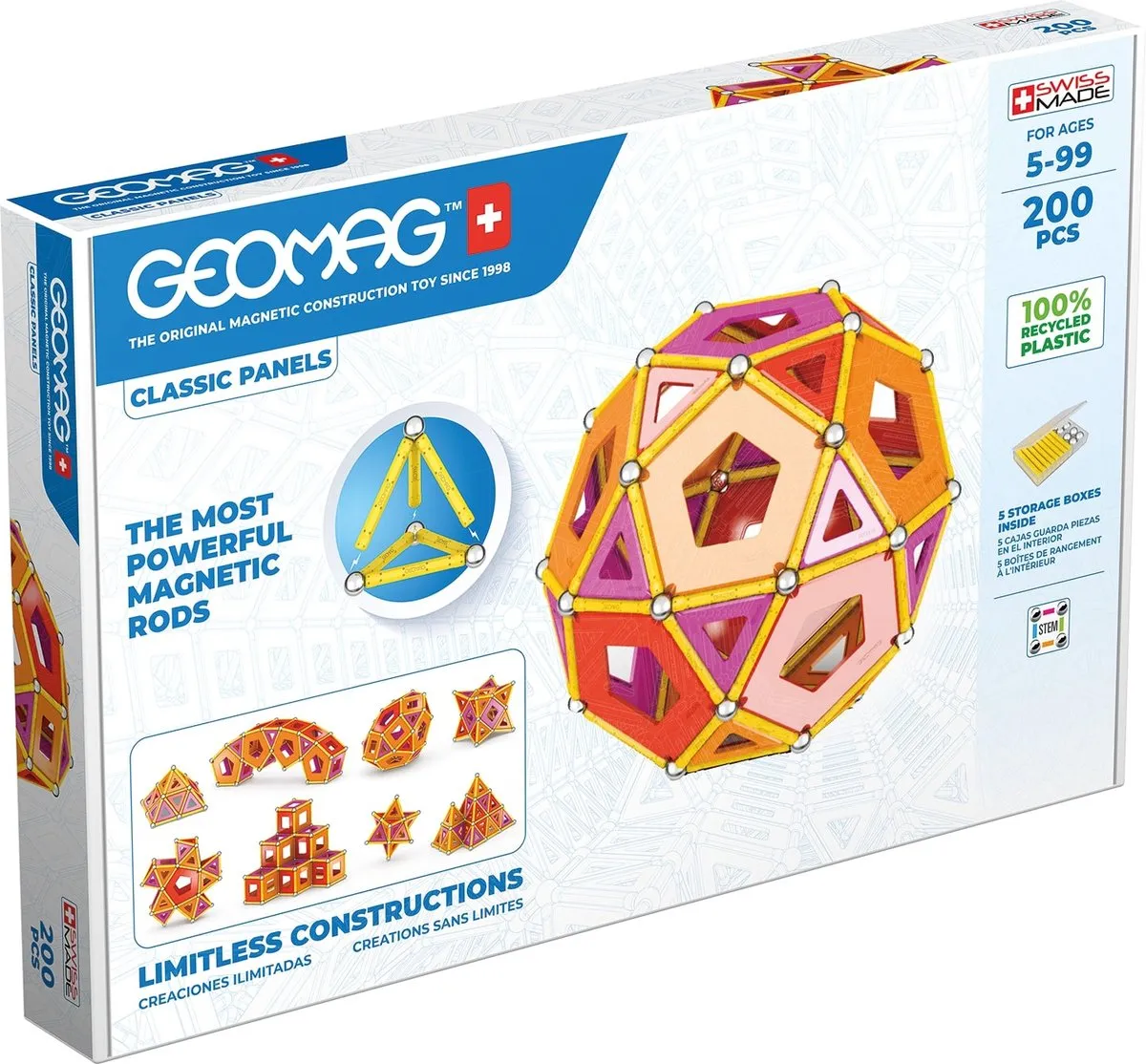 Geomag Classic Pannels Green Line Constructieset 200-delig