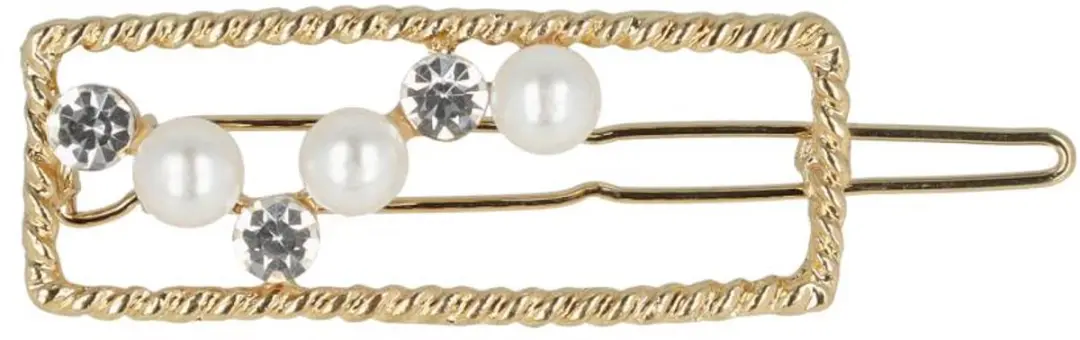 Haarsoires Haarspeld 4,5cm - Recht - Parel Strass - Wit Goud