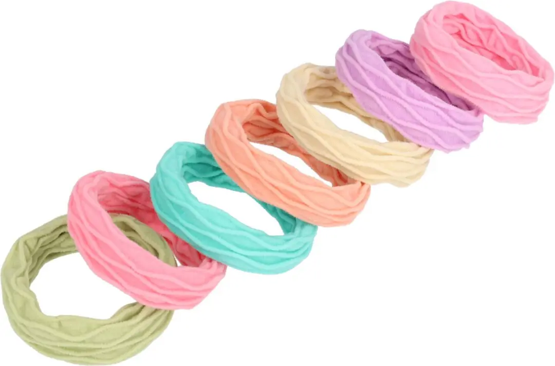 Haarsoires Haarelastieken Basic - 7 Stuks - Roze Paars Beige Oranje Blauw Groen