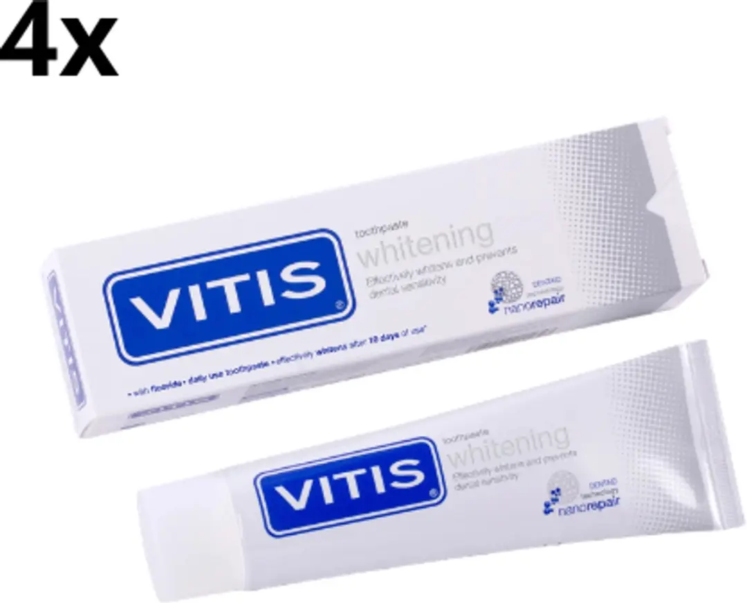 Vitis Whitening Tandpasta 4x75ml