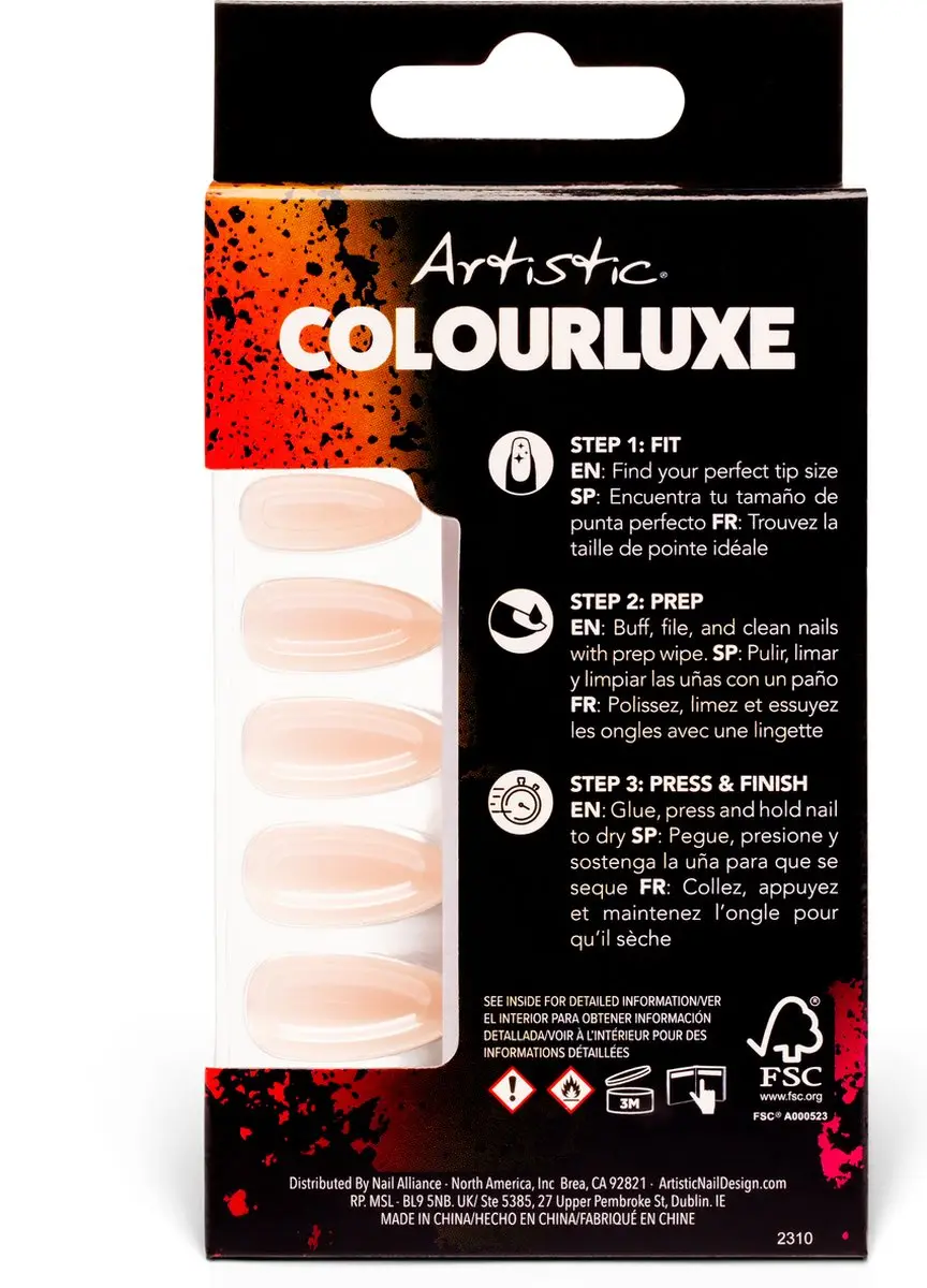 Artistic Nail Design Colourluxe Press On Tips Glaze Overload - Short Almond - 30 Tips