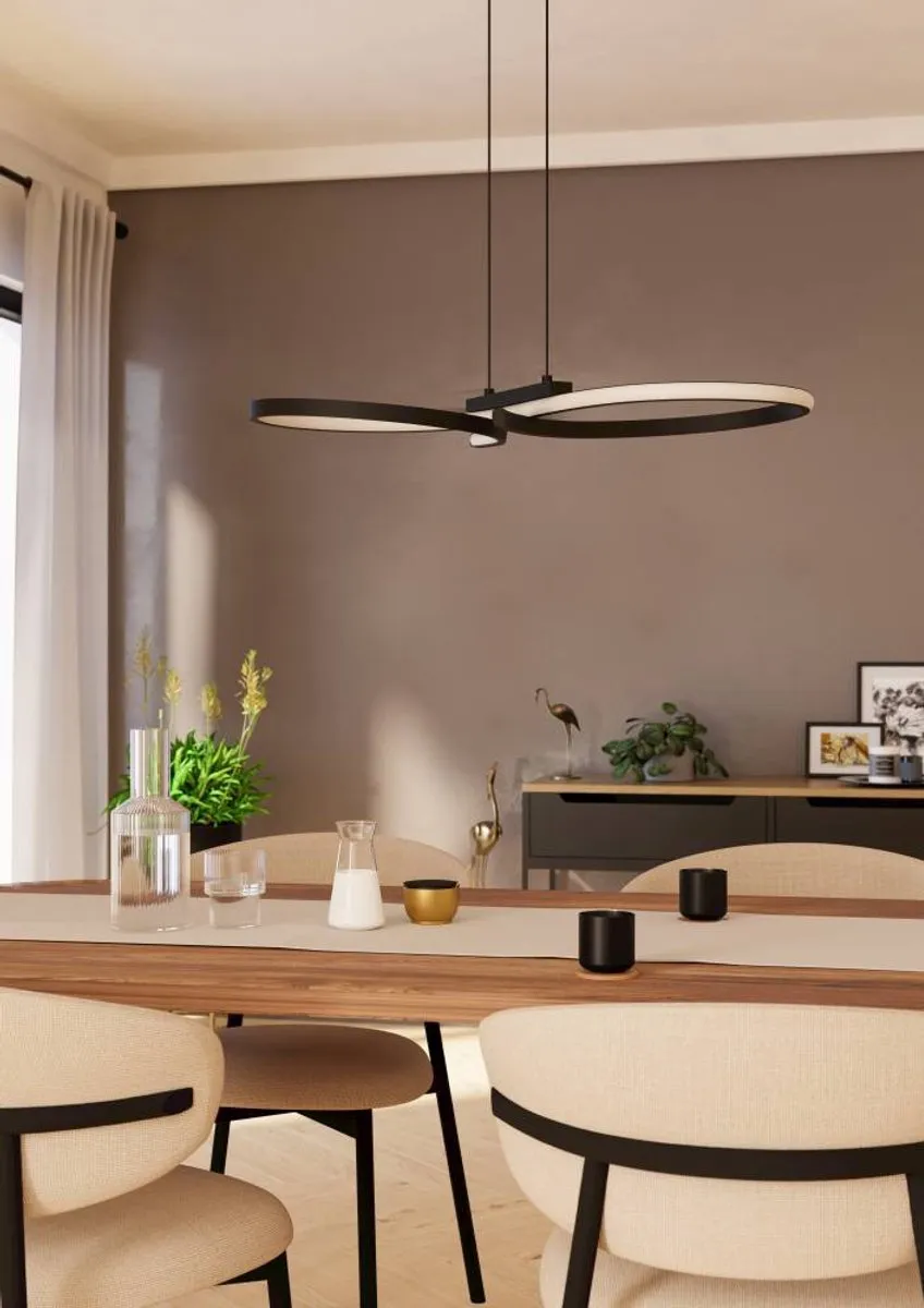 Eglo Serpins Hanglamp LED 66cm - Zwart/Wit