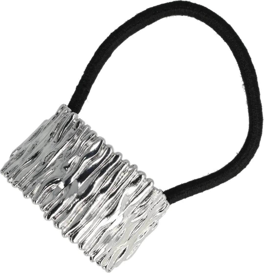 Haarsoires Haarelastiek Cuff 4cm - Zwart Zilver
