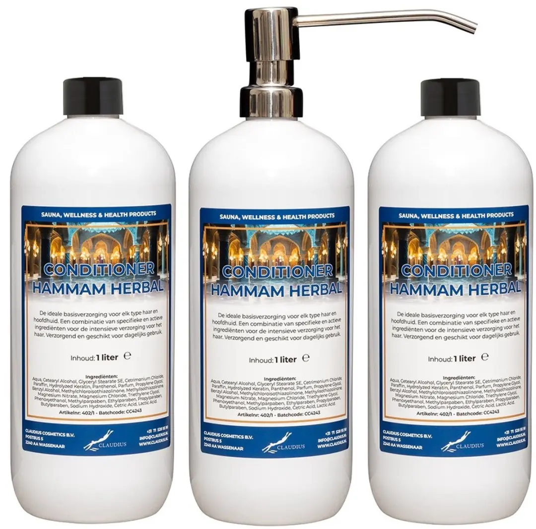 Splashbox Cosmetics Hammam Herbal Hairconditioner 1L - 3 Stuks
