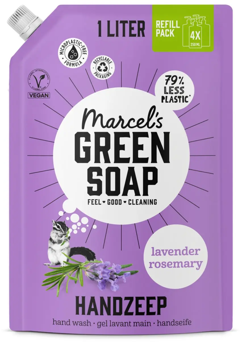Marcel's Green Soap Handzeep Navulling Lavendel & Rozemarijn - 6x1L