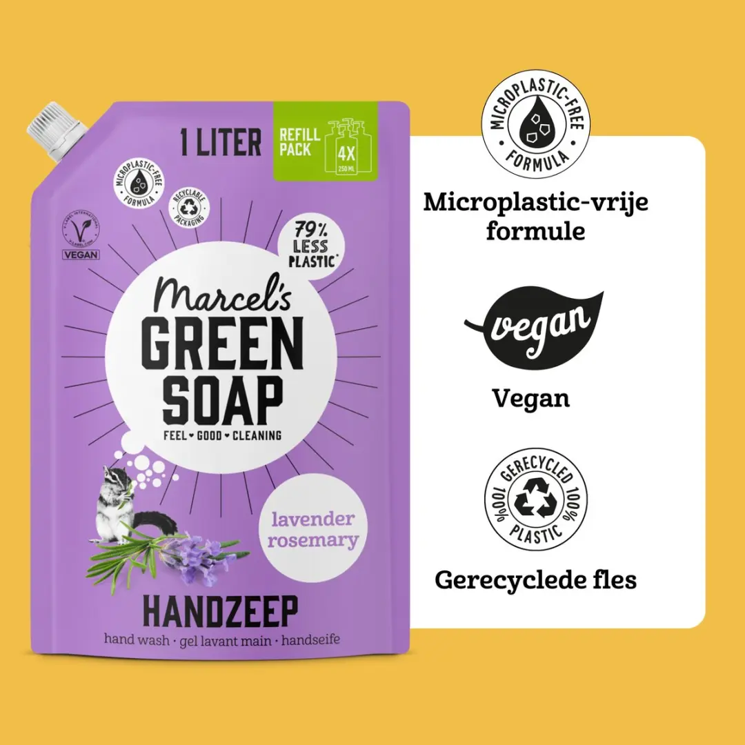 Marcel's Green Soap Handzeep Navulling Lavendel & Rozemarijn - 6x1L