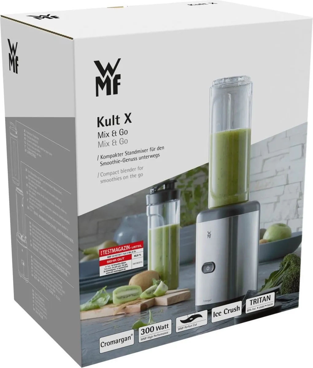 WMF Kult X Mix&Go Blender 600ml - 300W - Roestvrij staal