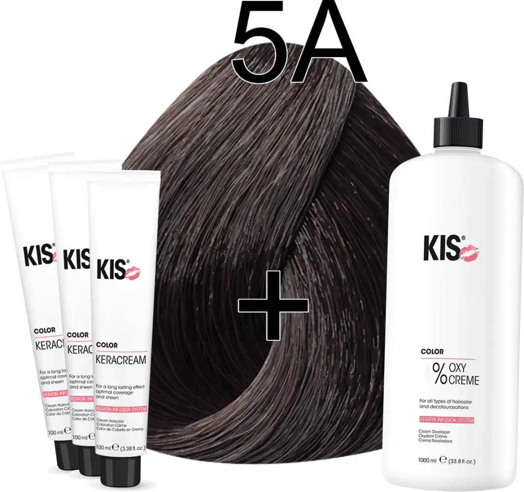 KIS KeraCream Color Licht Asbruin Haarverf Set