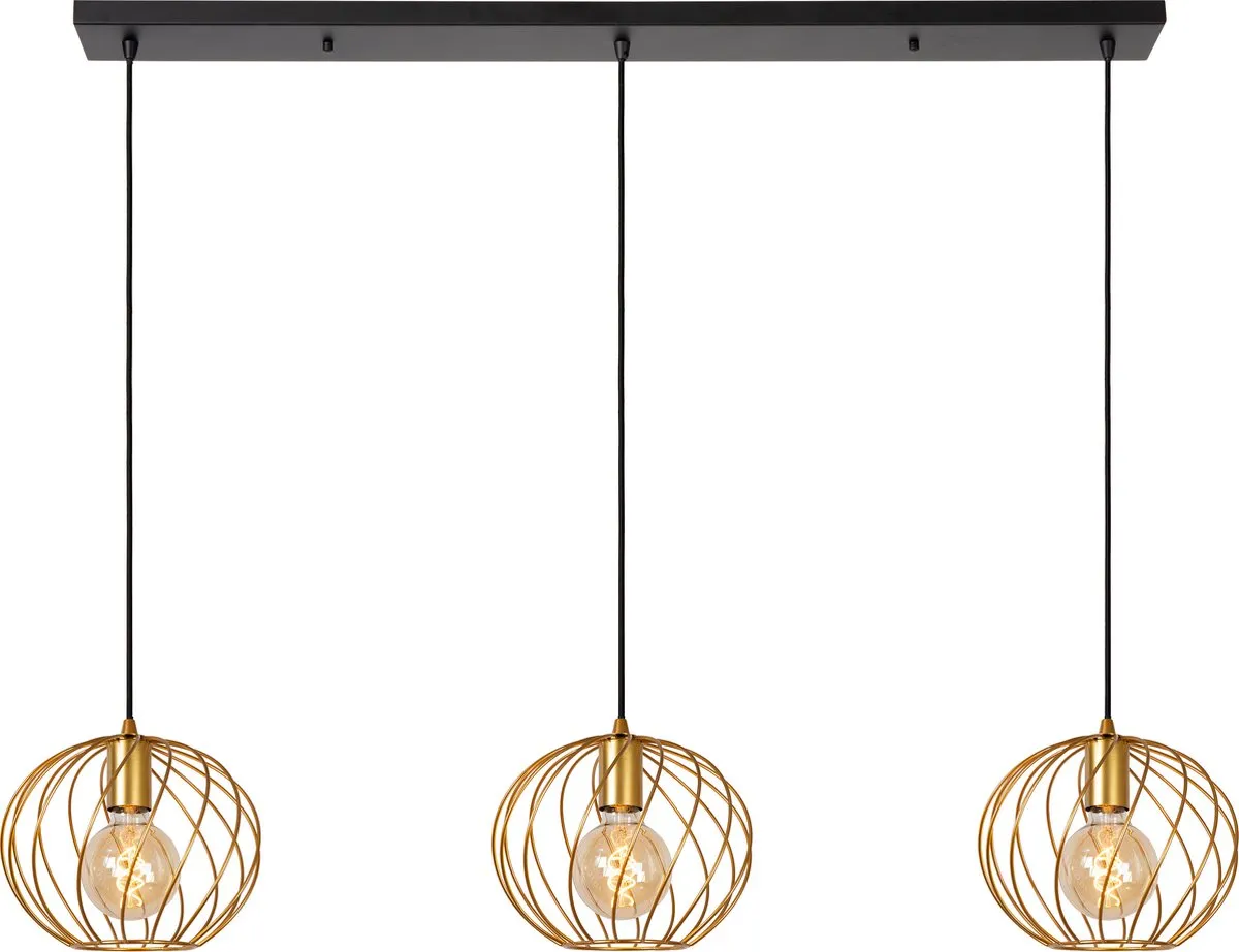 Lucide Danza Hanglamp 3xE27 - Mat Goud/Messing