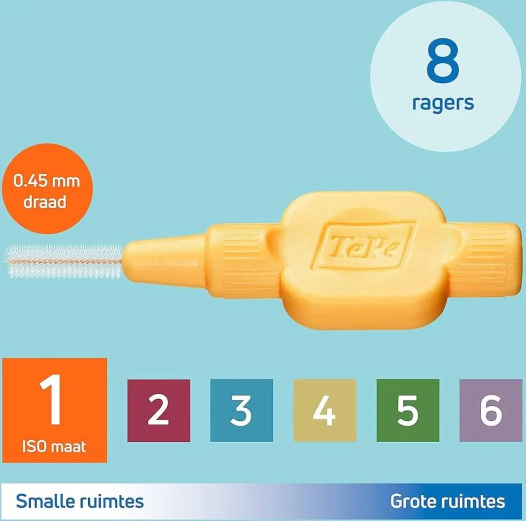 TePe Origineel Geel Rager 0,7mm - 8 Stuks