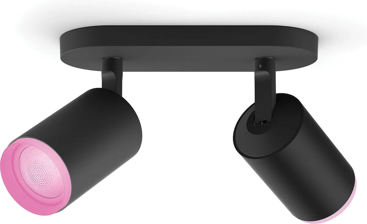 Philips Hue Fugato Opbouwspot 2-spots - Zwart