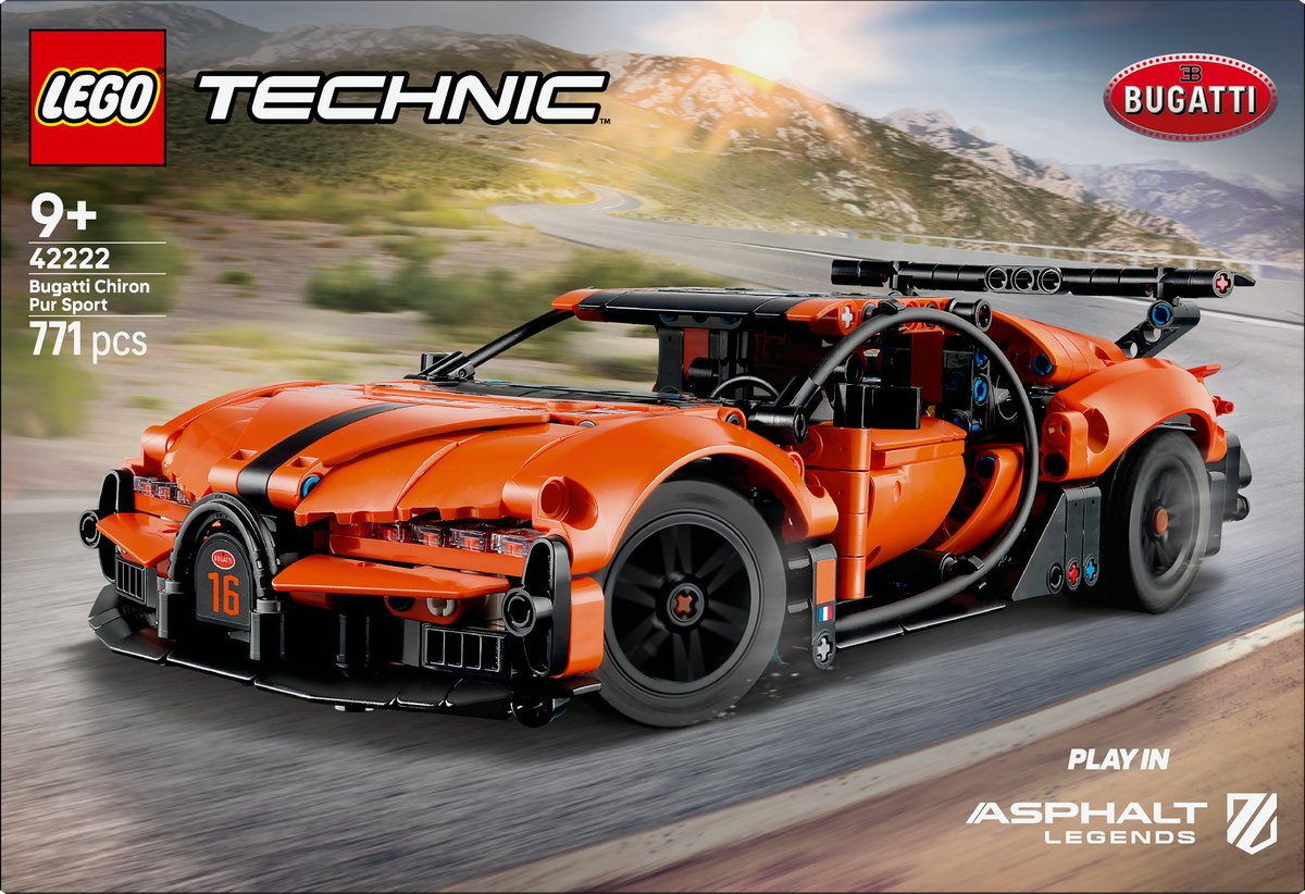 LEGO Technic Bugatti Chiron Pur Sport Hypercar bouwset speelgoedauto.