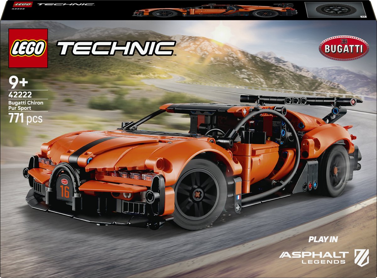 LEGO Technic Bugatti Chiron Pur Sport Hypercar bouwset speelgoedauto.