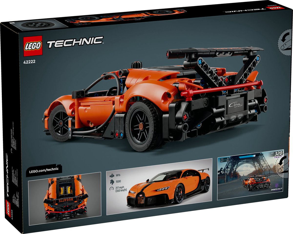 LEGO Technic Bugatti Chiron Pur Sport Hypercar bouwset speelgoedauto.